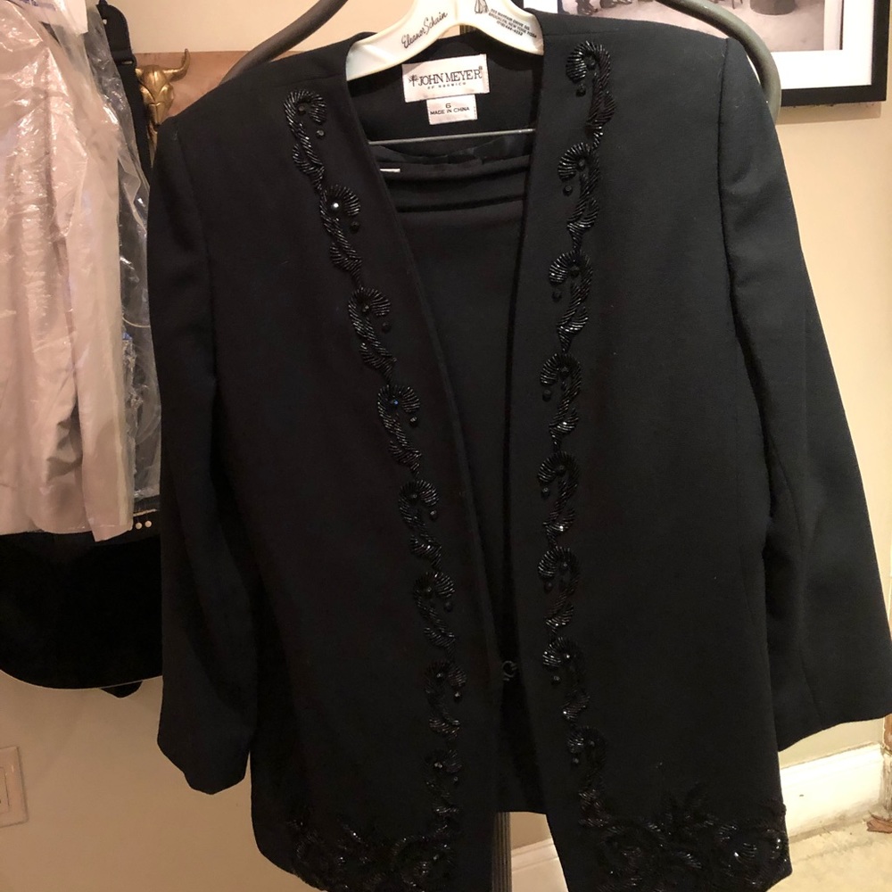 John Meyer of Norwich Embellished Blazer and Skirt